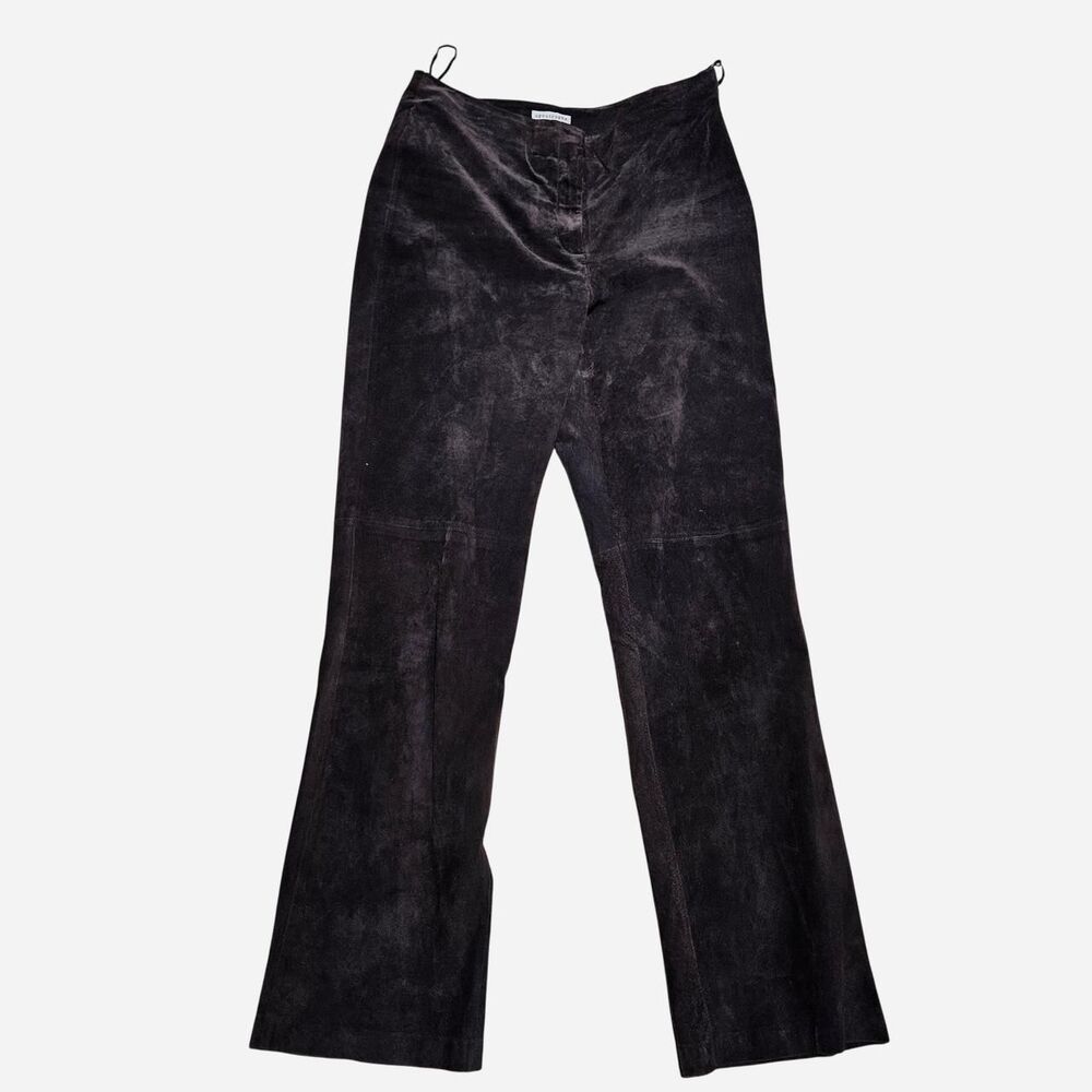 90s y2k boho dark brown suede leather pants